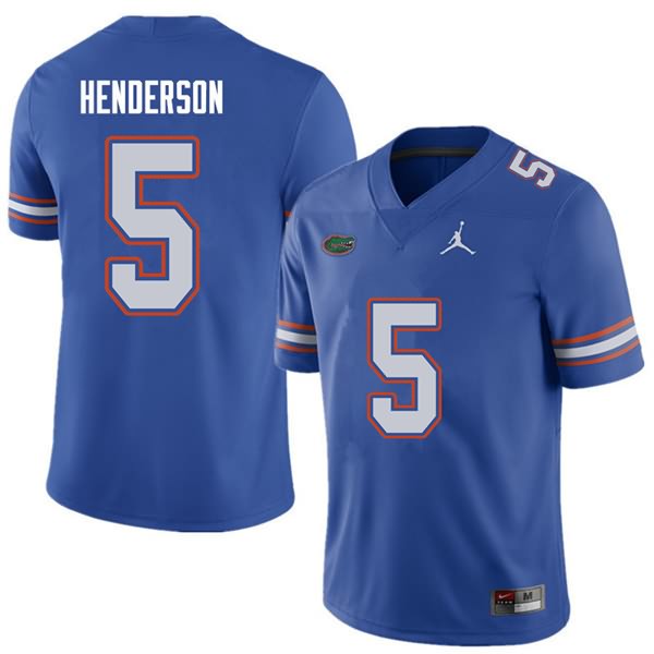 NCAA Florida Gators CJ Henderson Men's #5 Jordan Brand Royal Stitched Authentic College Football Jersey FBW6164YD